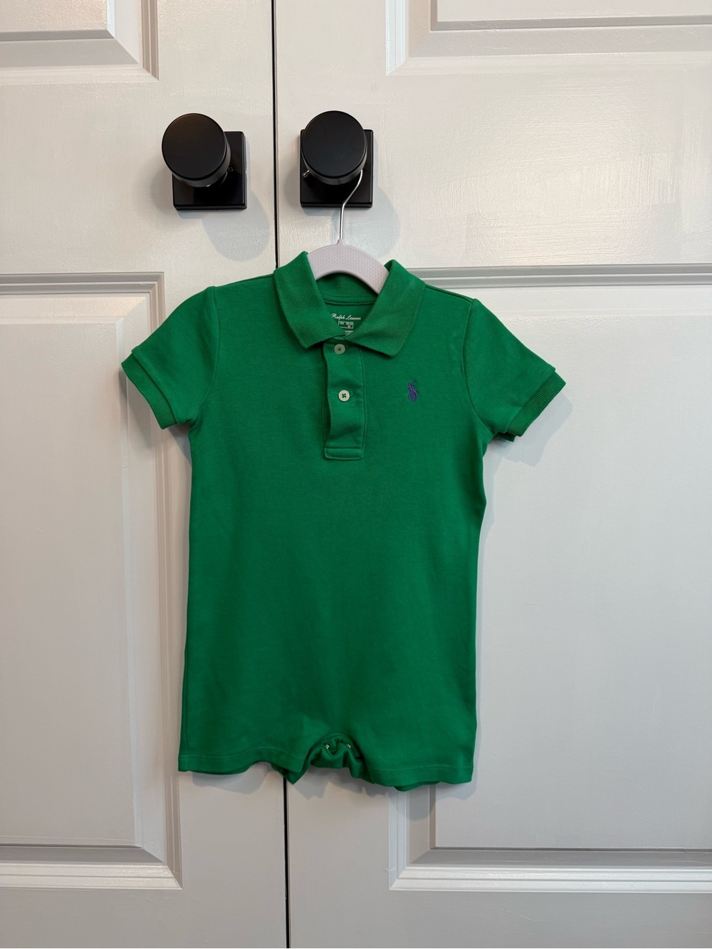 Ralph Lauren Kelly Green Cotton Polo Shortall Size 18 Months